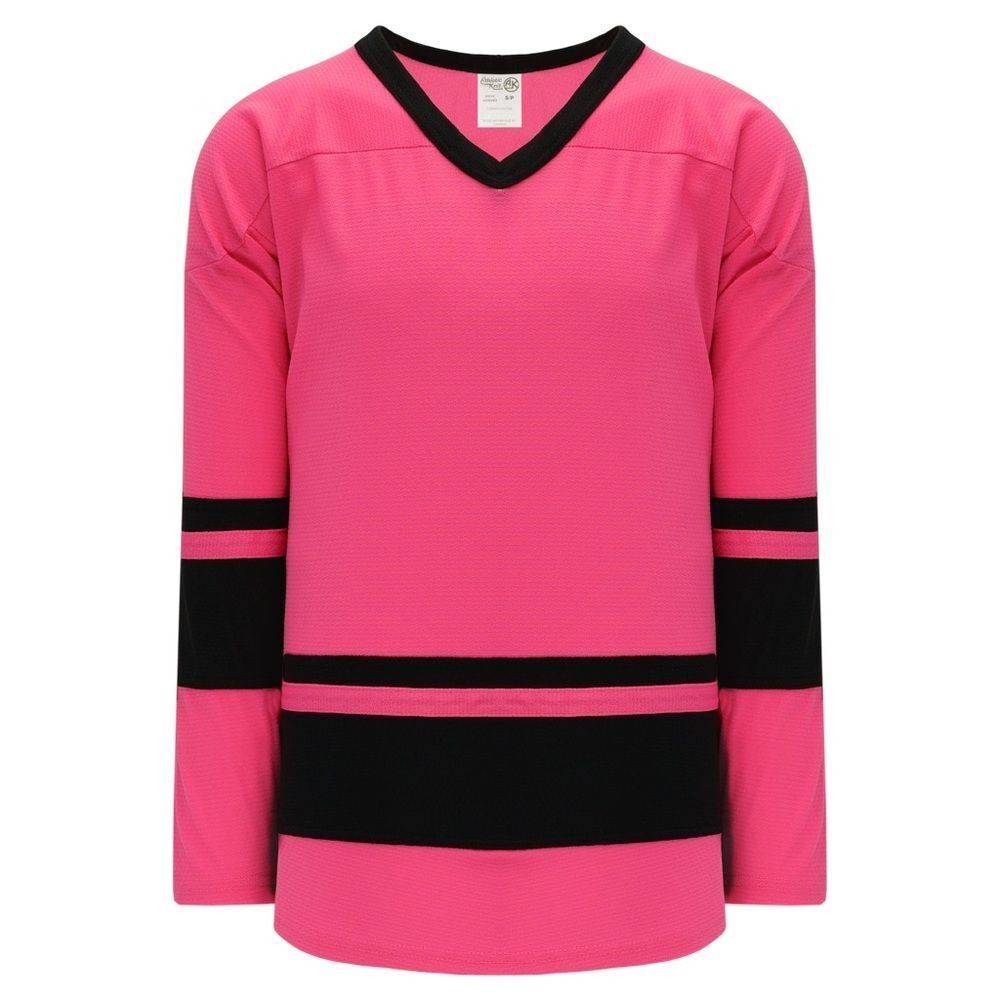 NEW Vibrant Pink Hockey Jersey with Black Accents, Size Medium